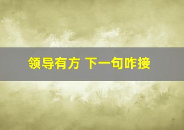 领导有方 下一句咋接